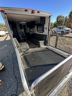 Grey Wolf rear drop patio with gate great for a family of 4 or just two!
