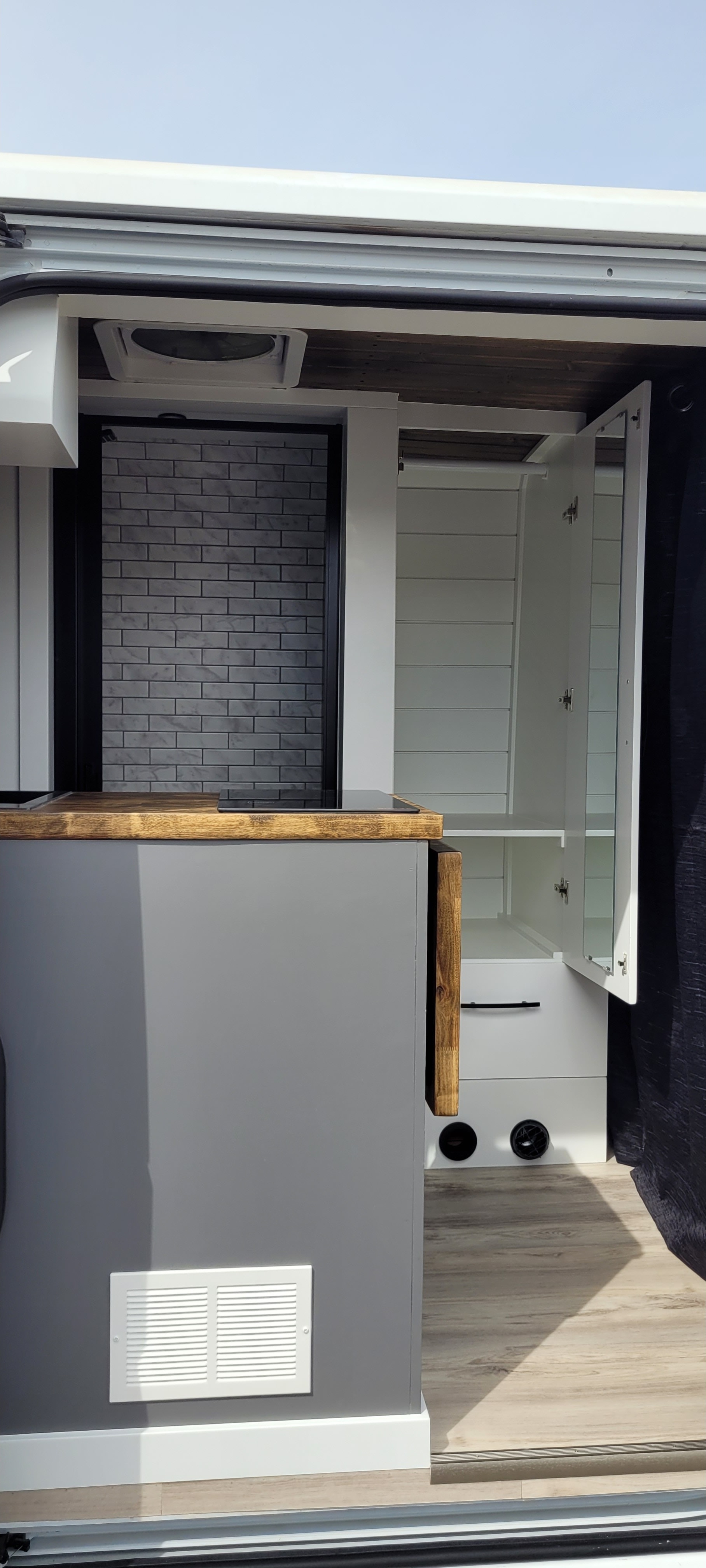 Cozy custom crafted van with Shower, Toilet, Heat, Solar and more!