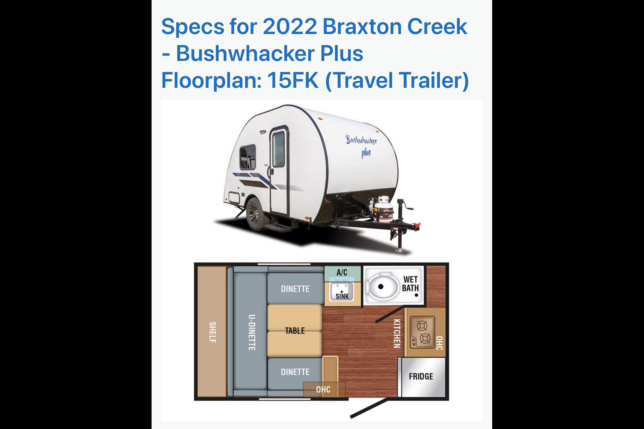2022 Braxton Creek Bushwhacker Plus 15FK