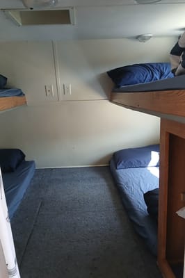 Nikki's cozy, kid friendly, pet friendly trailer.