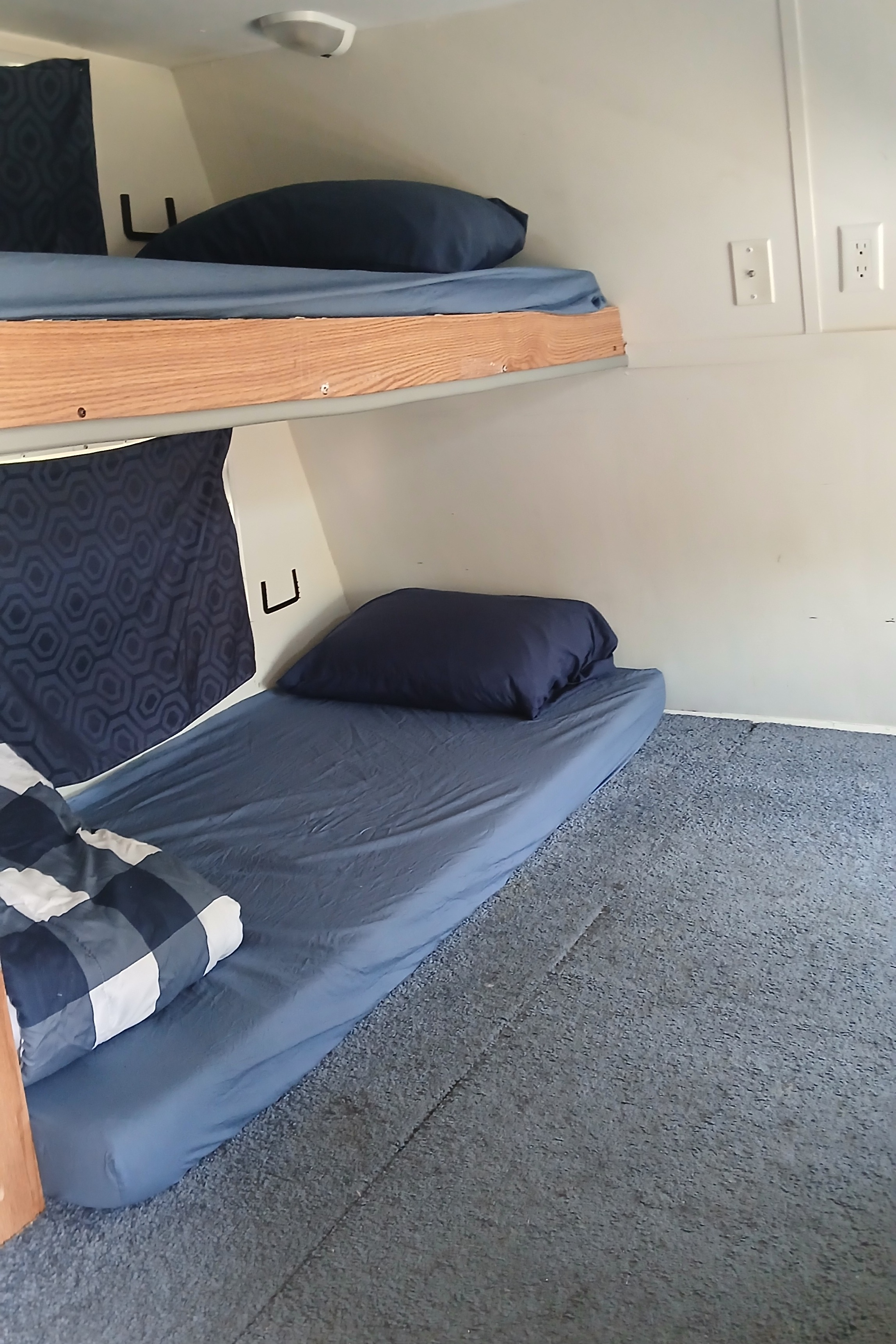 Nikki's cozy, kid friendly, pet friendly trailer. 
