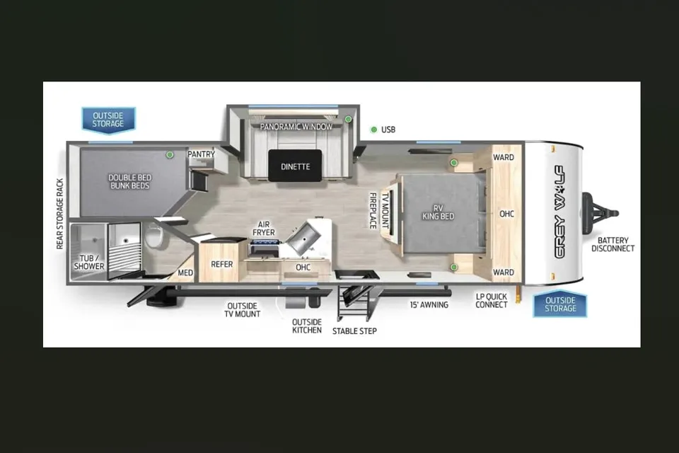 🐺 Sugar Wolf 🐺 Dual Entry • Double Bunks • Slide-Out • Sleeps 8
