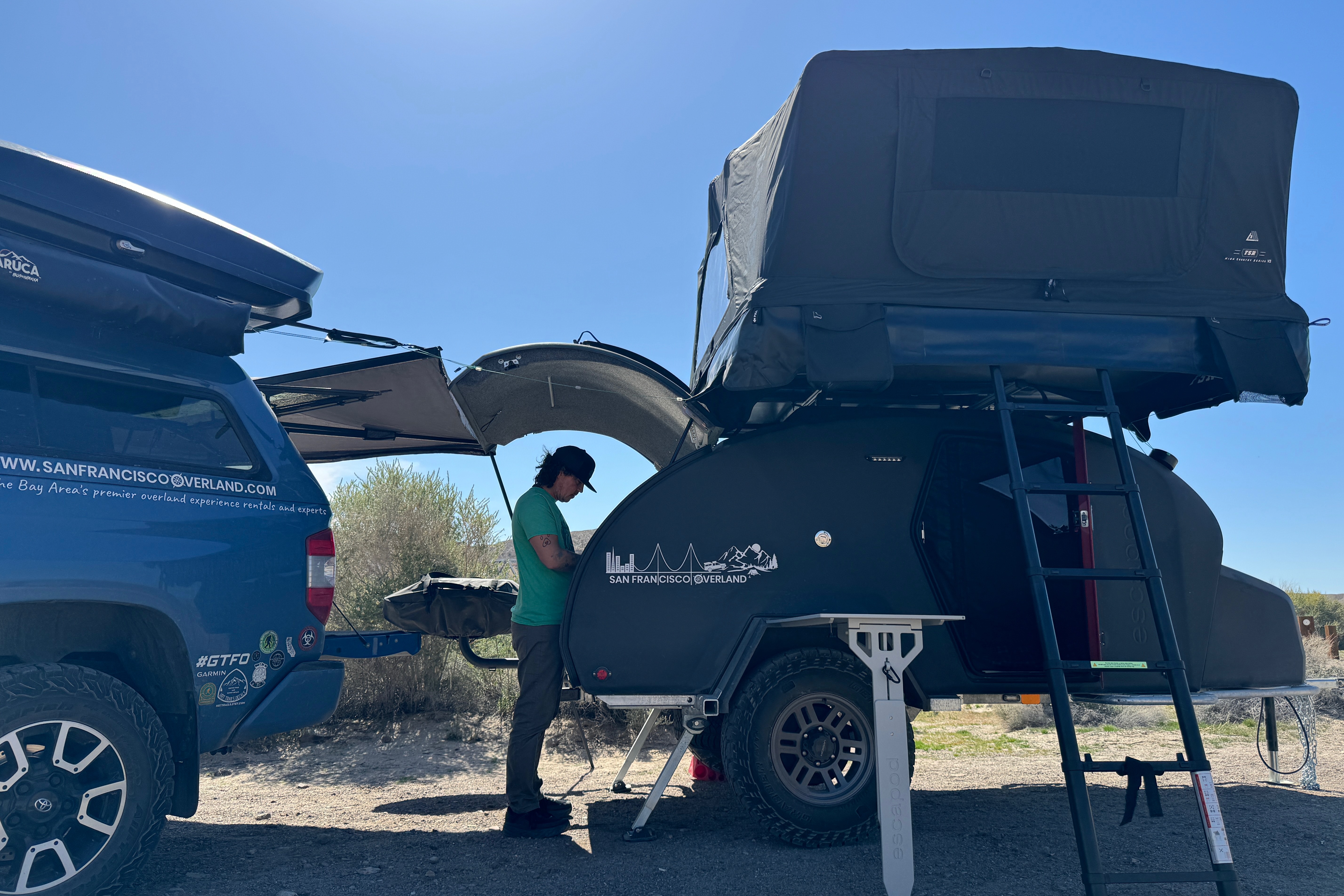 Simon, our 2024 Escapod Voyager TOPO2 w/ FSR Premium Hybrid Roof Top Tent