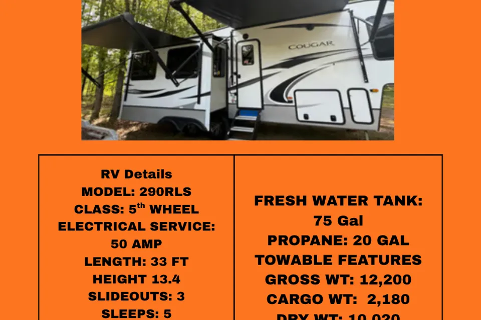 Luxe 2021 Cougar Cove 5th Wheel