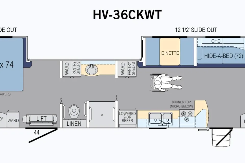 Wheelchair accessible RV travel trailer
