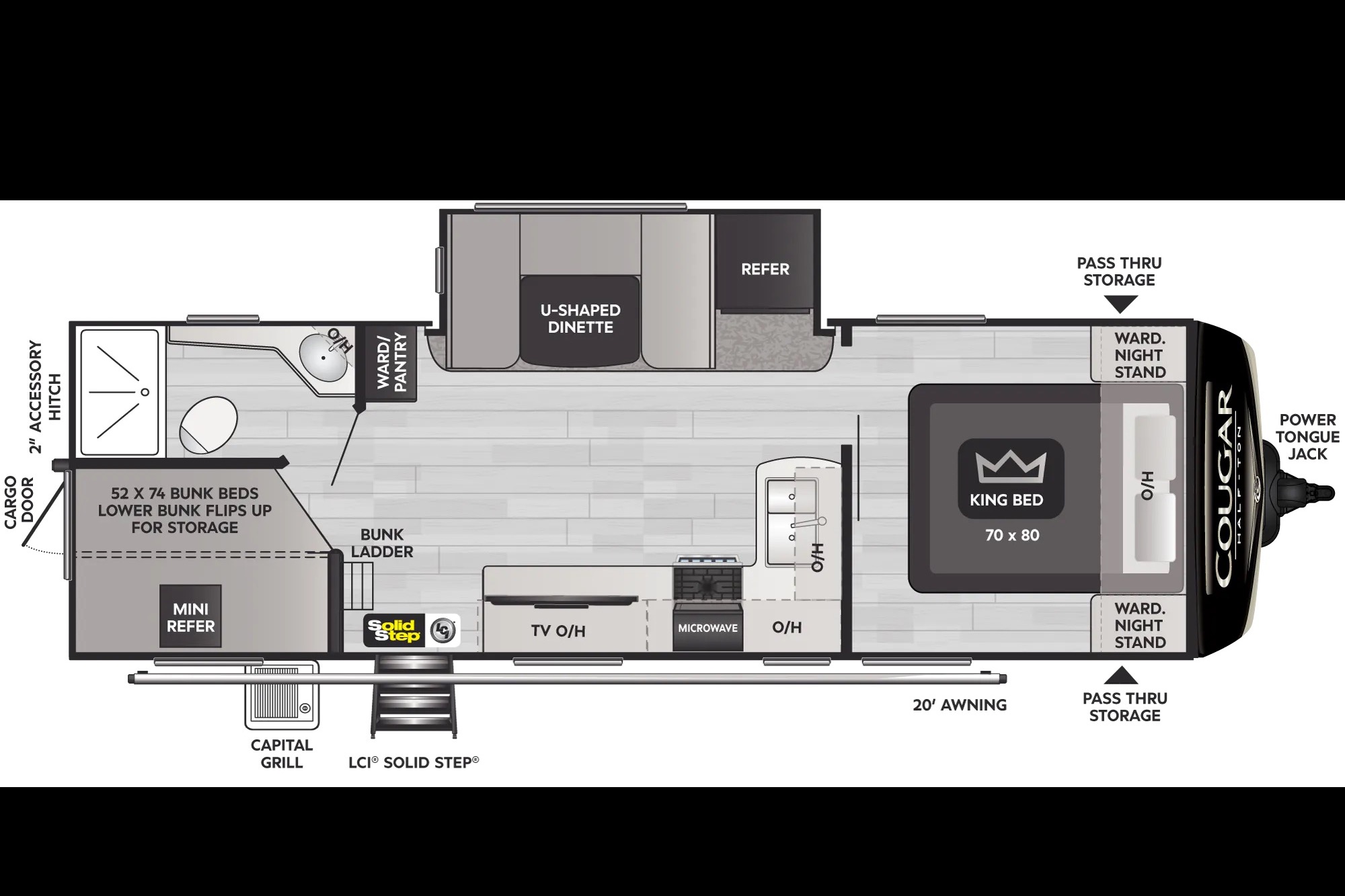 30’ King Bed, Bunks, Huge Kitchen, Griddle, Kayaks, and more!!