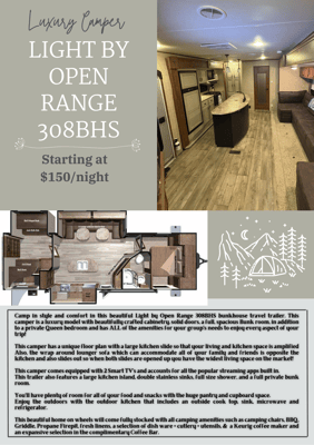 Adventure Awaits Open Range 308BHS Bunkhouse Series Travel Trailer