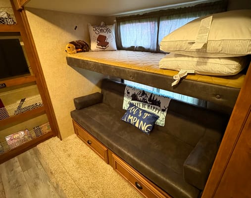 Adventure Awaits Open Range 308BHS Bunkhouse Series Travel Trailer