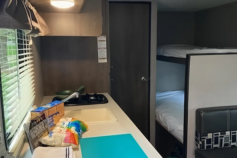 Lantern sleeps 5 and tows easy! Smart TV and on-demand hot water, tiny home on wheels.
