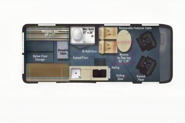 2023 Winnebago Solis 59PX — Seats & Sleeps 4 — Pop‑Top • A/C • Generator • Fully Self‑Contained