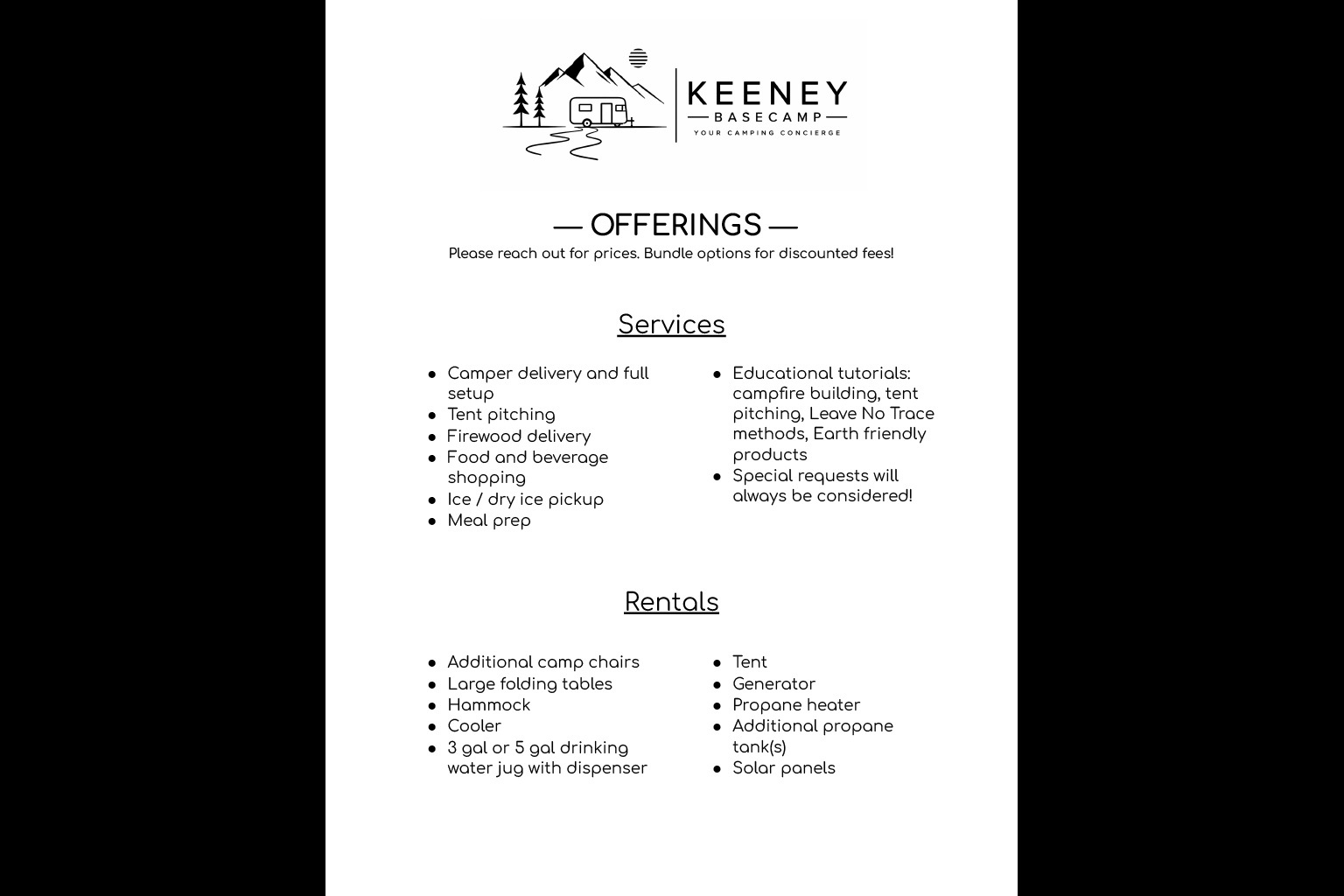 KEENEY Basecamp - Your Camping Concierge!