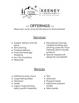 KEENEY Basecamp - Your Camping Concierge!