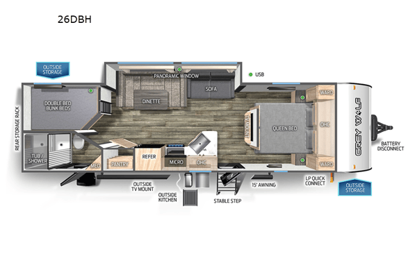 The Wolf 26DBH Travel Trailer