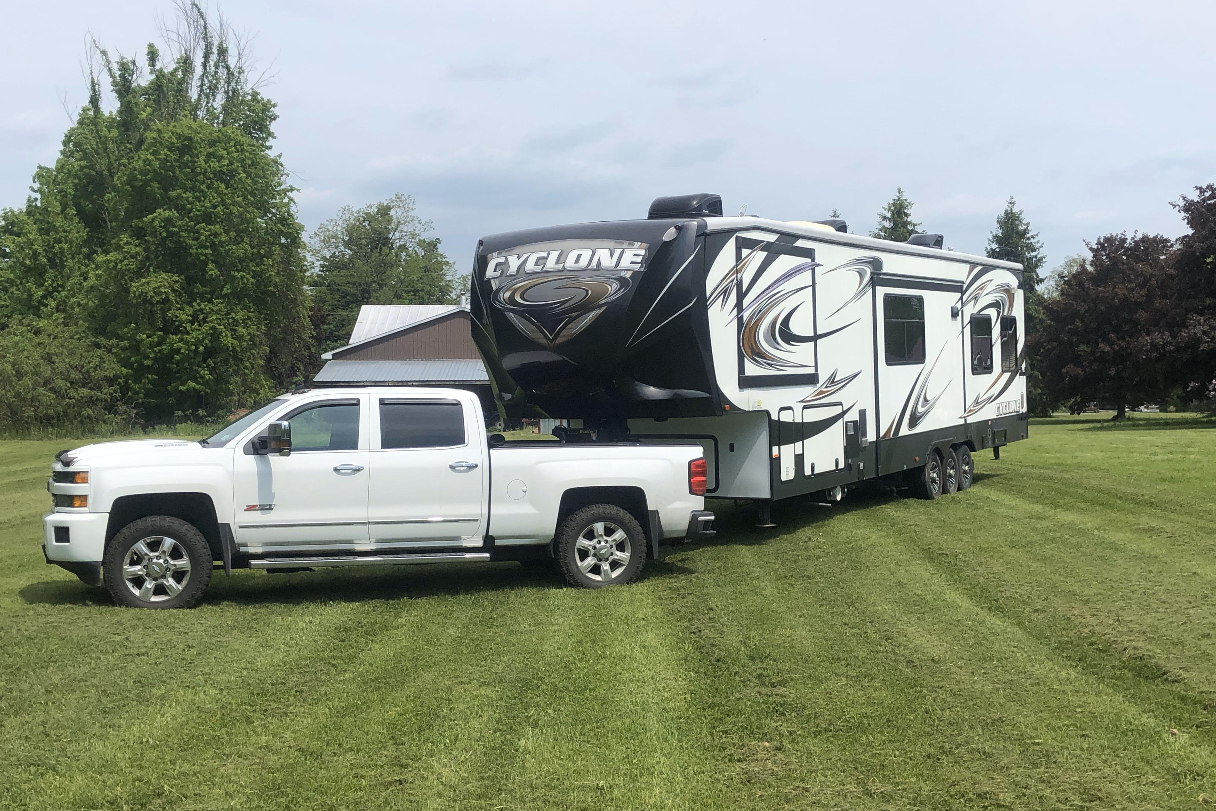 Lindsay's Heartland Cyclone Toy Hauler Fifth Wheel
