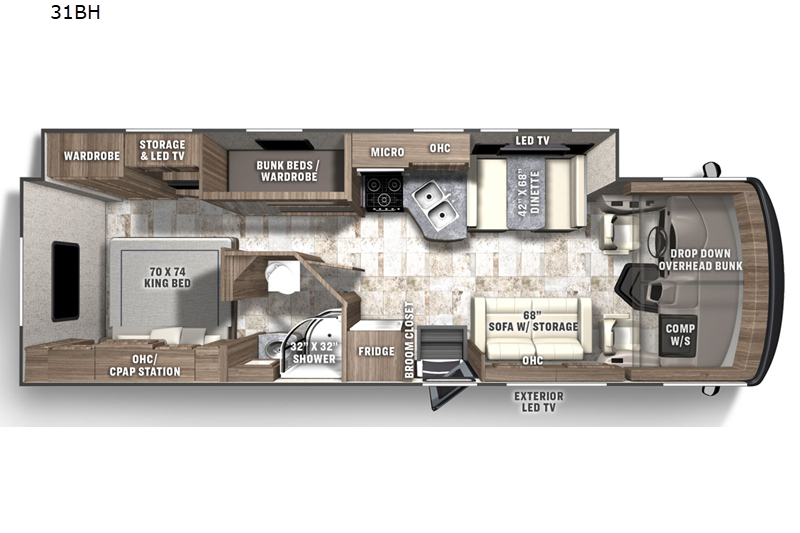 A01 - 10 Person w/ Bunk - The RV Rental Factory