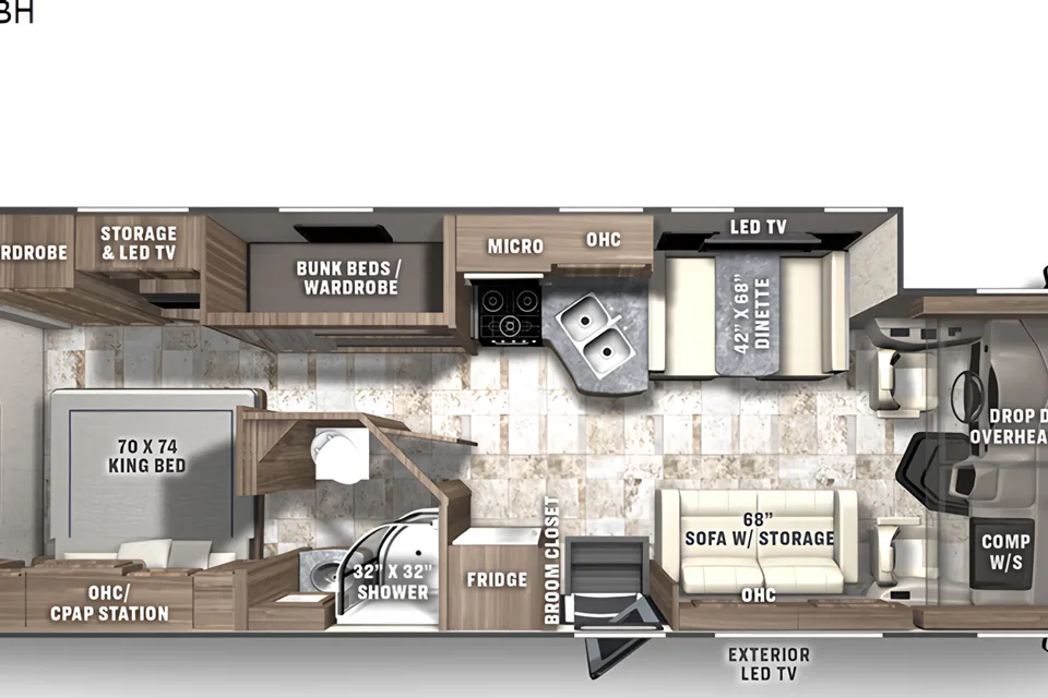 A01 - 10 Person w/ Bunk - The RV Rental Factory