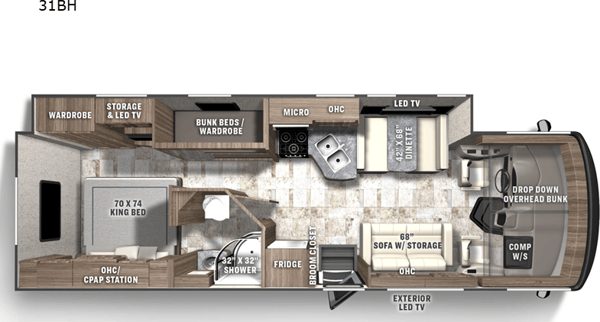 A01 - 10 Person w/ Bunk - The RV Rental Factory