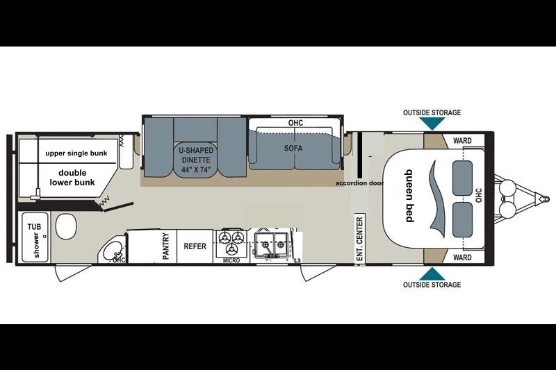 28' Kodiak Bunkhouse South Division RV