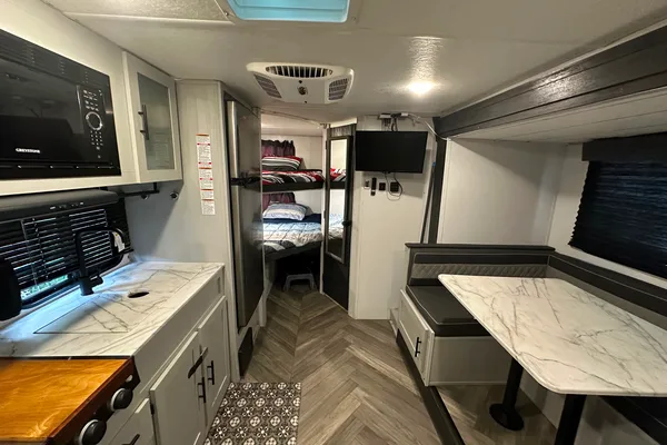 The Cook's Cozy Kid Approved Camper Trailer