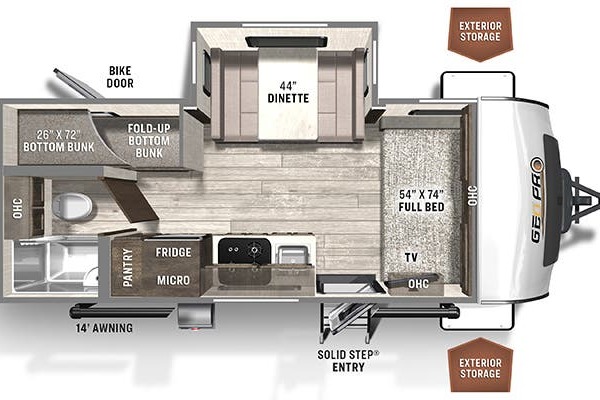 Modern, Light, and Spacious: 2021 Geo Pro Travel Trailer with Slide & Bunks