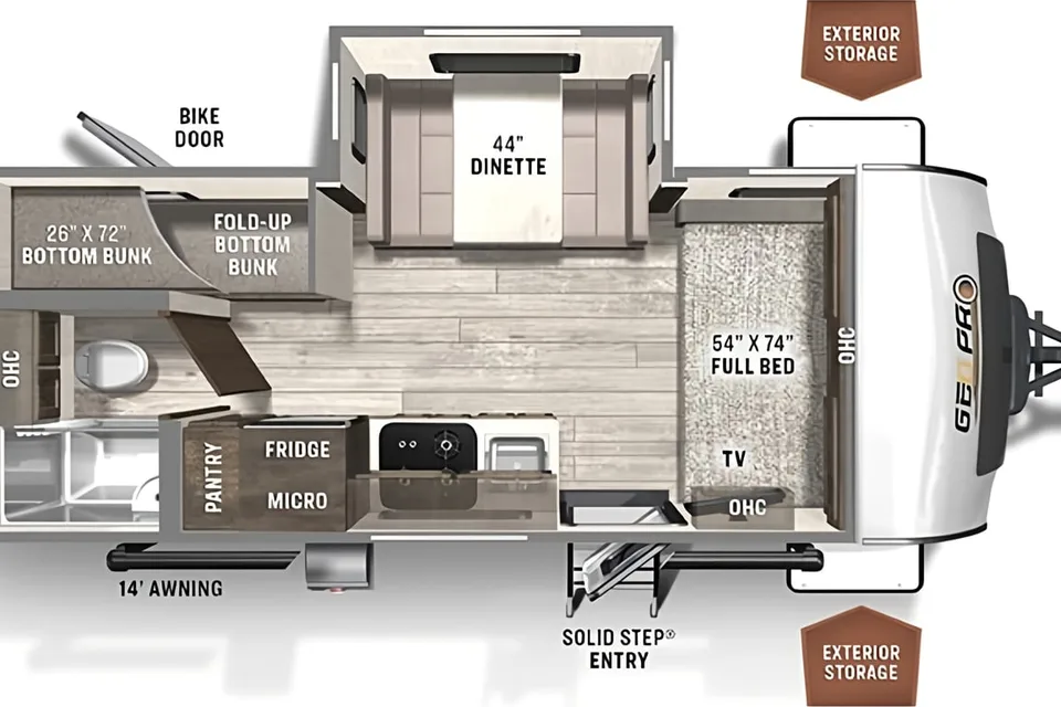 Modern, Light, and Spacious: 2021 Geo Pro Travel Trailer with Slide & Bunks