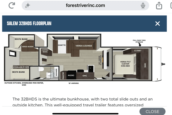 Eli's Forest River 32BHDSX Travel Trailer
