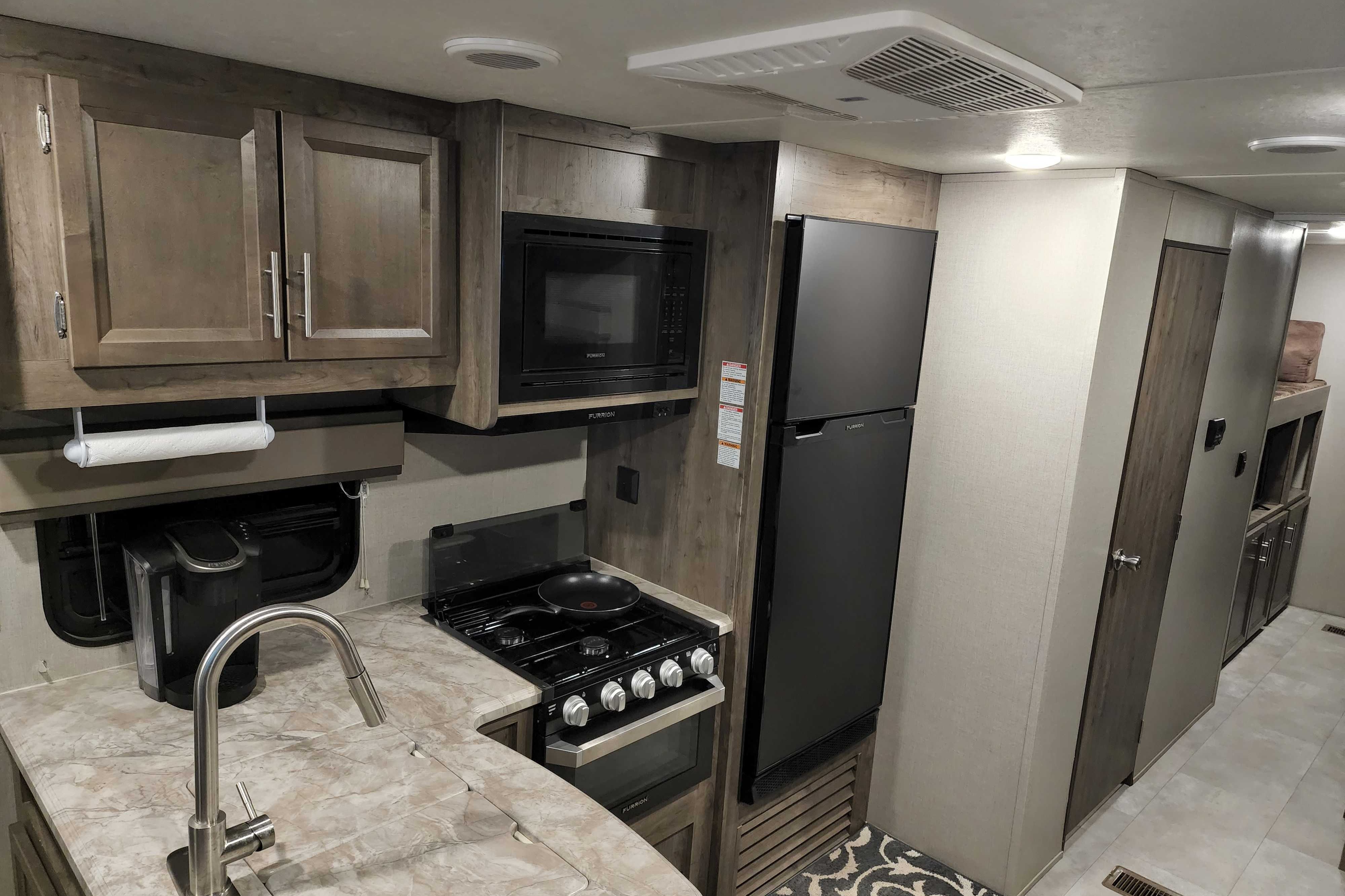 34 foot 3 slide out 2020 forest river 34bhts travel trailer