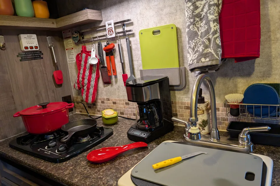 Cozy Red Winnie Drop • Not your typical travel trailer