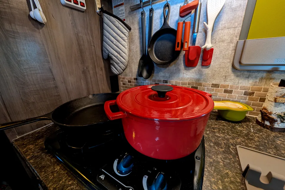 Cozy Red Winnie Drop • Not your typical travel trailer