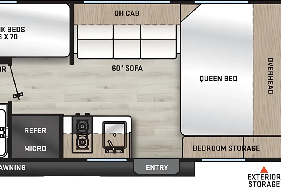 2024 Catalina Sleeps 5 With Bunk Beds!