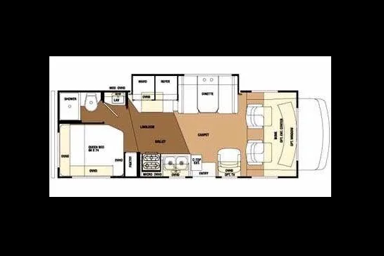 Class C Motorhome with One Slide Out - Sleeps up to 4