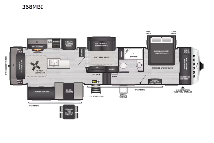 22' Keystone Cougar 368MBI Fifth Wheel