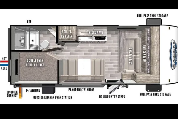 Forest Salem RV trailer Sleeps 7 Lightweight