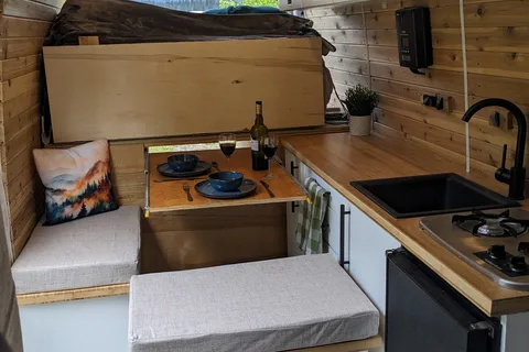 Stand 6ft+ Inside Save Money on Fuel: Diesel Engine Cozy Cabin on Wheels!