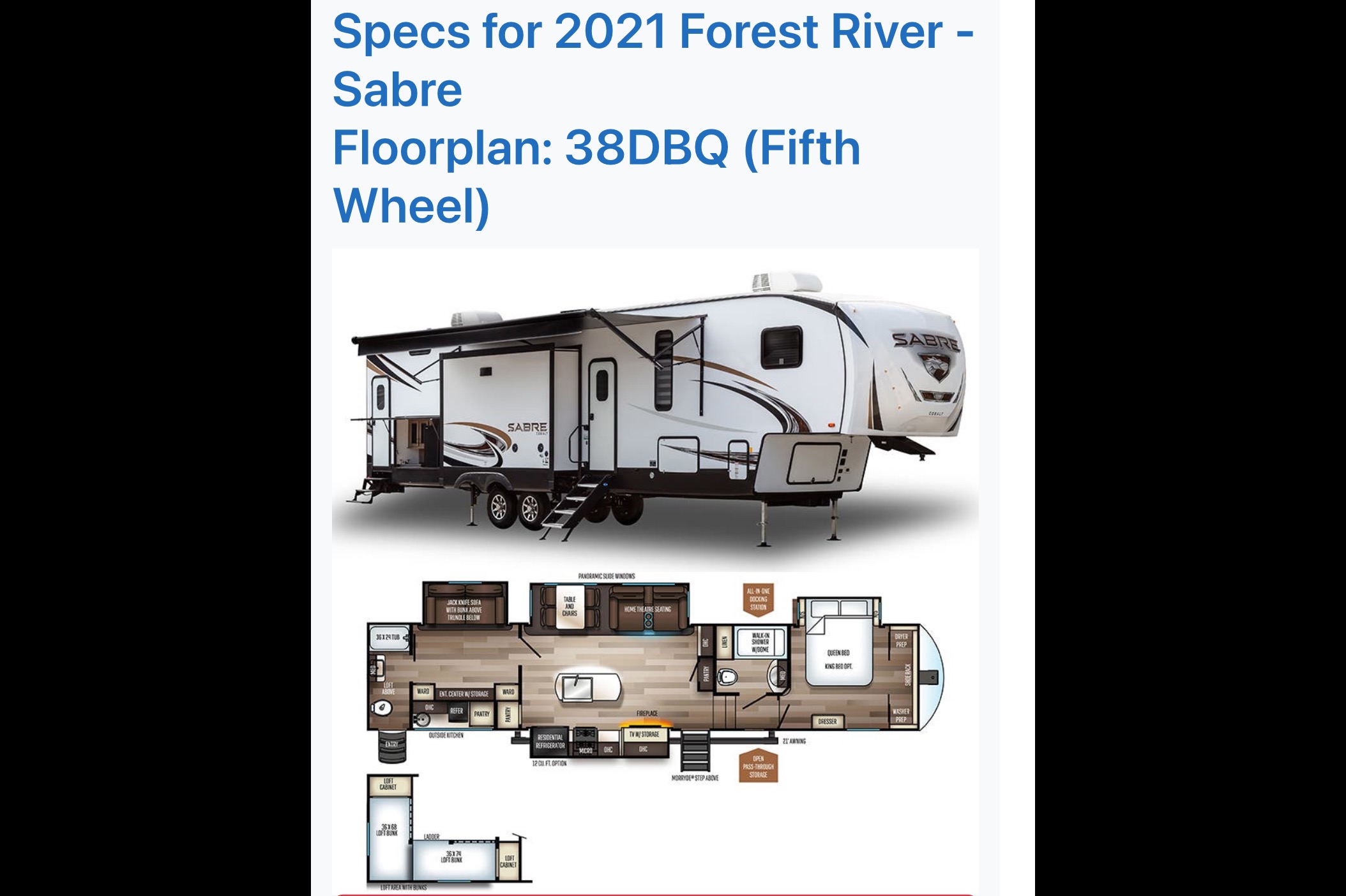 Johnson’s Forest River Saber 38DBQ 5th Wheel