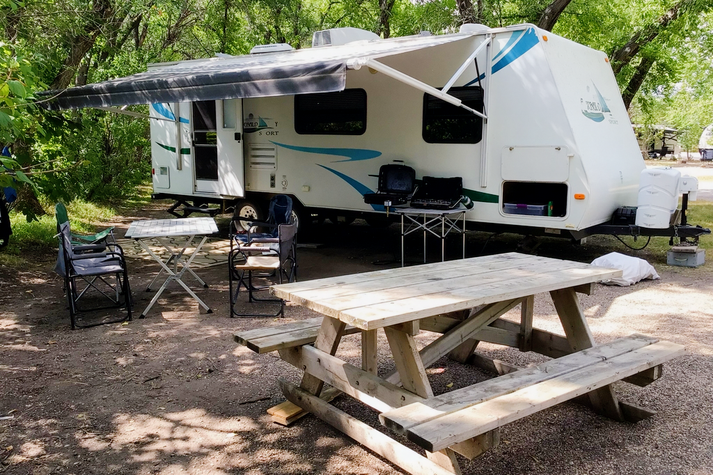 Relaxing at Emerald Bay Travel Trailer 