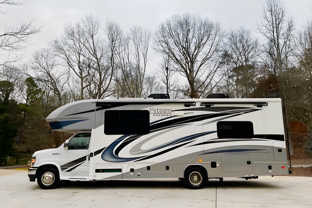 Mildred our Like New 2022 Entegra Esteem 27U-Auto leveling Jacks