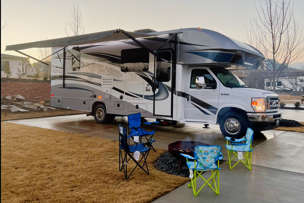 Mildred our Like New 2022 Entegra Esteem 27U-Auto leveling Jacks