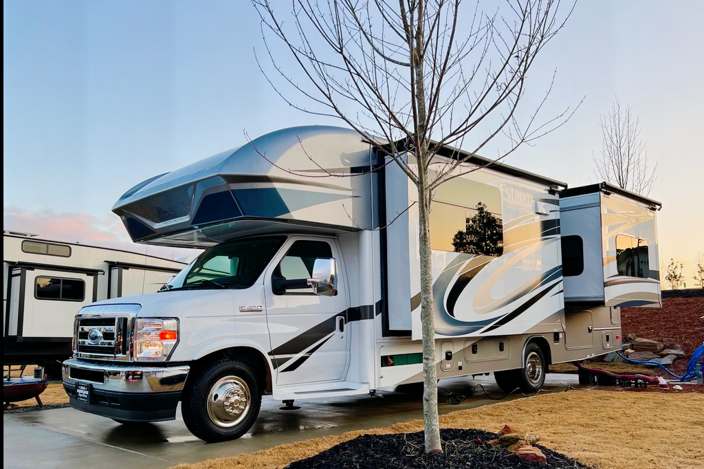 Mildred our Like New 2022 Entegra Esteem 27U-Auto leveling Jacks