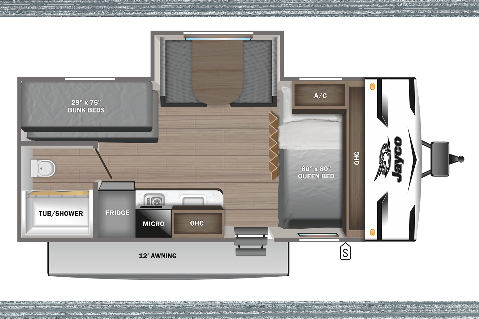 JAY FLIGHT SLX, SUV towable w/ Queen Bed, Bunks, Dinette, Slide-out & Solar!