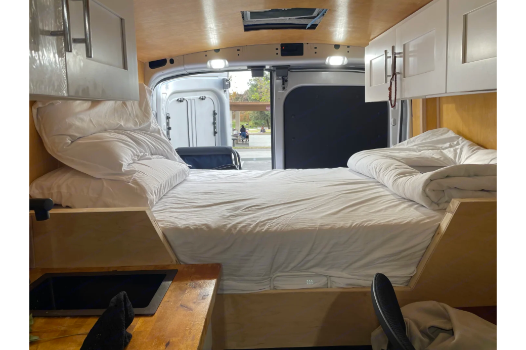 All-Electric 2023 Ford Camper van with Wifi, Office & Comforts!