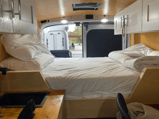 All-Electric 2023 Ford Camper van with Wifi, Office & Comforts!
