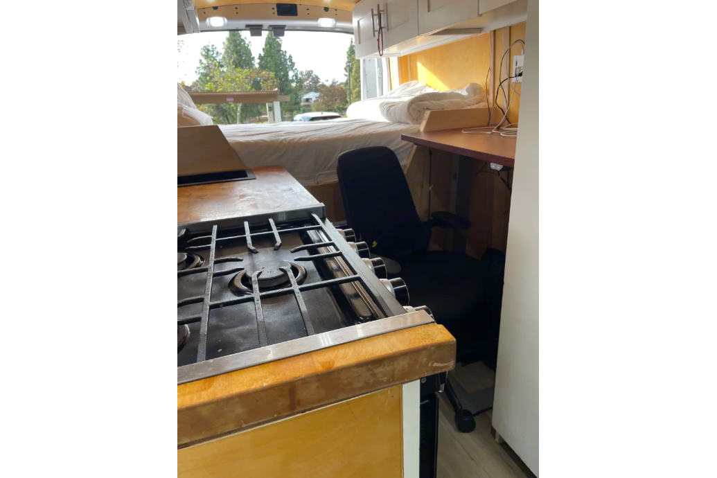 All-Electric 2023 Ford Camper van with Wifi, Office & Comforts!