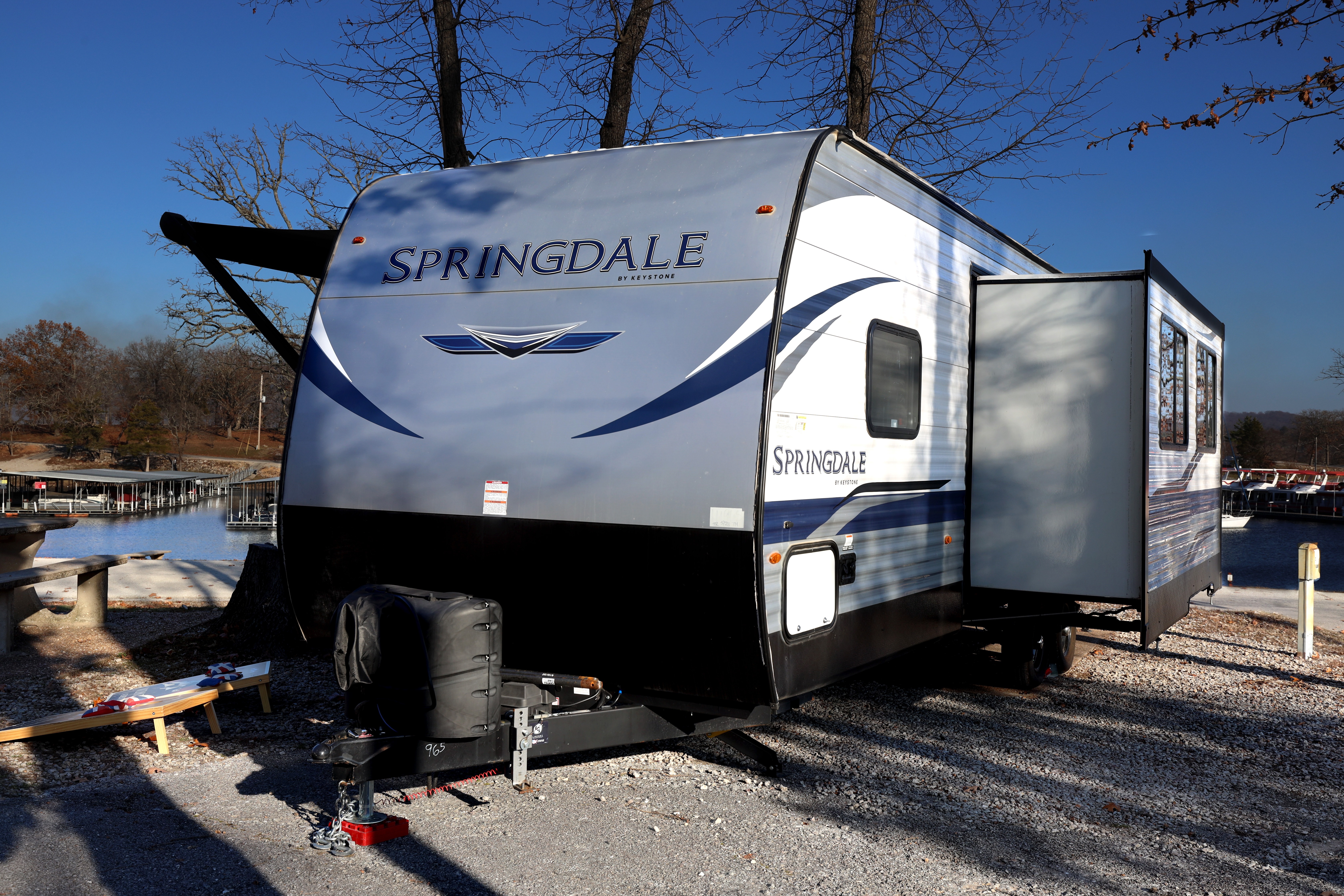 Say hello to "Joy"! Our 21 Keystone Springdale 282BH! Located near Table Rock Lake, Branson Missouri & Lake Of The Ozarks