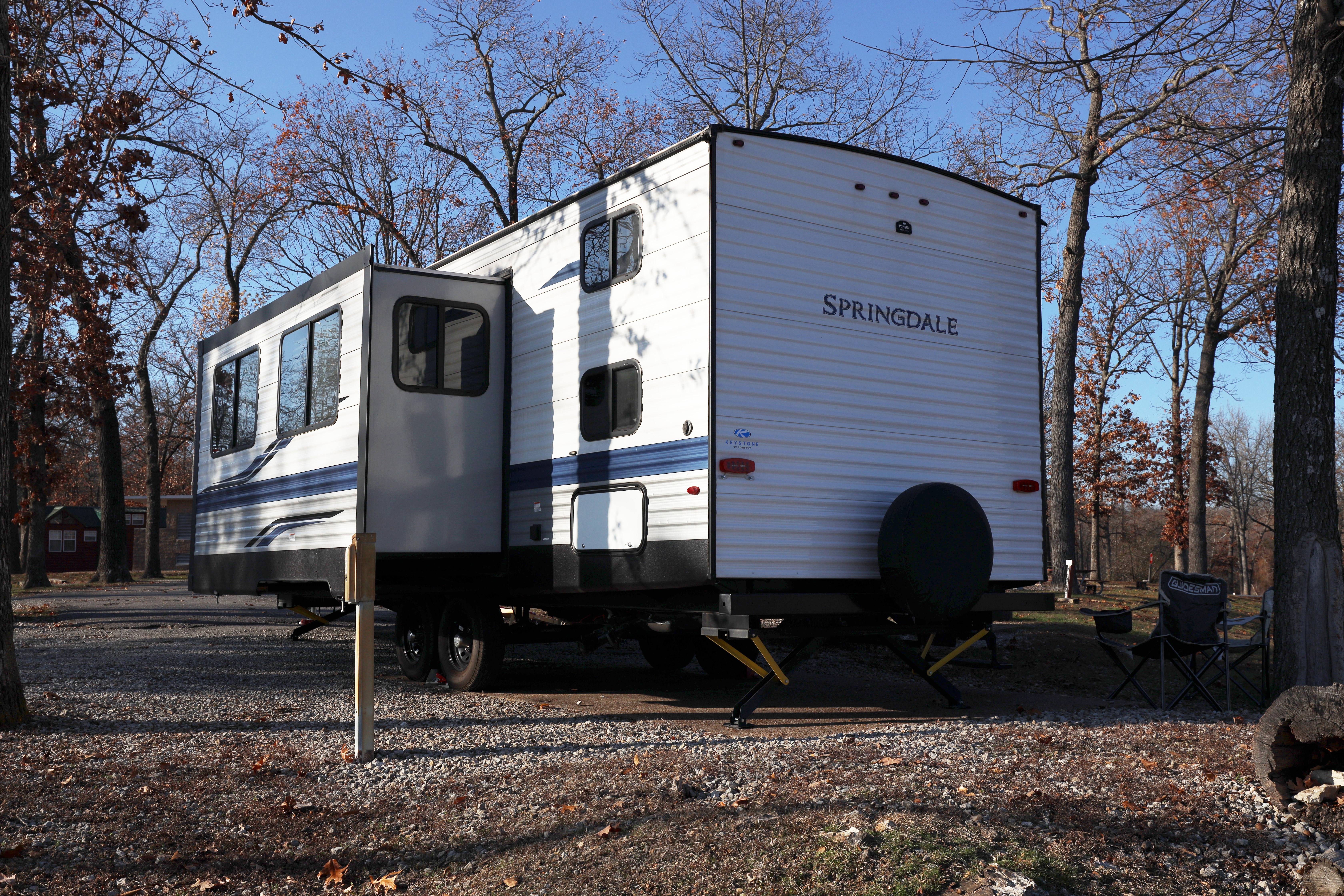Say hello to "Joy"! Our 21 Keystone Springdale 282BH! Located near Table Rock Lake, Branson Missouri & Lake Of The Ozarks