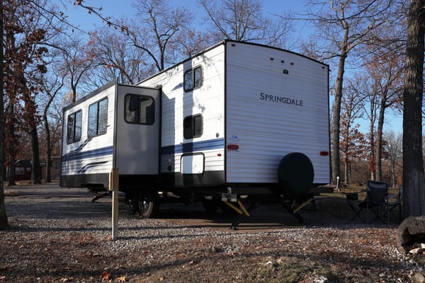 Say hello to "Joy"! Our 21 Keystone Springdale 282BH! Located near Table Rock Lake, Branson Missouri & Lake Of The Ozarks