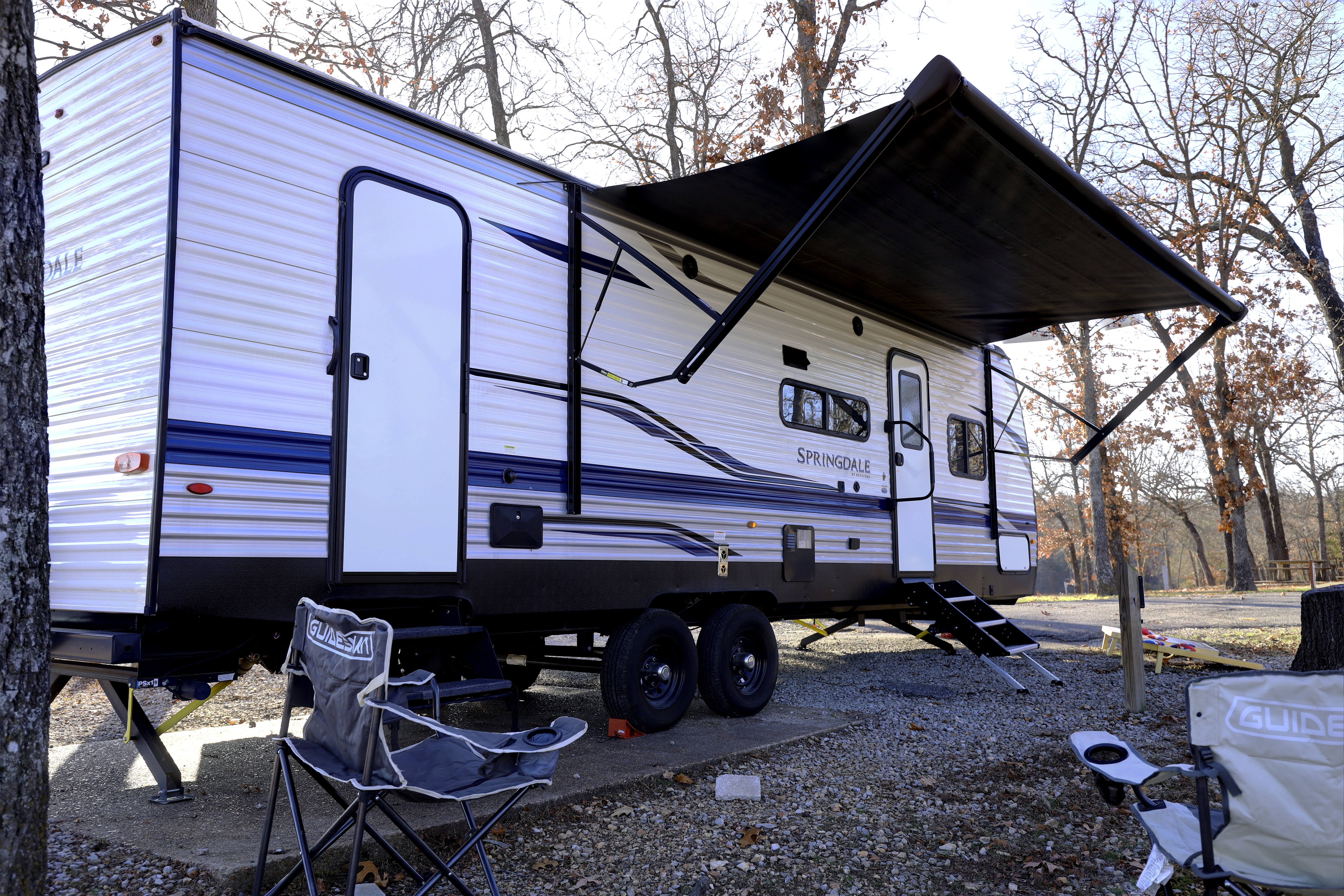 Say hello to "Joy"! Our 21 Keystone Springdale 282BH! Located near Table Rock Lake, Branson Missouri & Lake Of The Ozarks