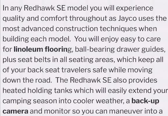 Jonda's Jayco Redhawk Class C