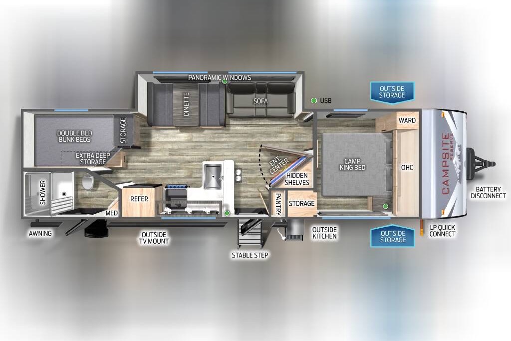 Southern Comfort-Forest River Campsite Reserve 26CJ Travel Trailer