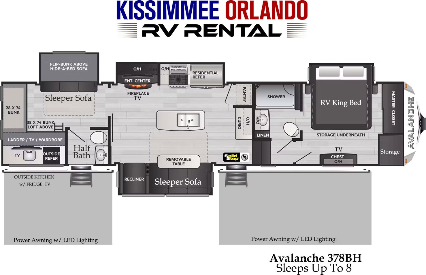 NEW 42' FAMILY LUXURY 2 BED - 2 BATH - SLEEPS 9
